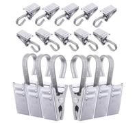 Abaodam 36pcs Rug Hangers Heavy Duty Clips Silver Stainless Steel Strong Grip Versatile Use Elegant Simple Design for Displaying Textiles in Commercial Use