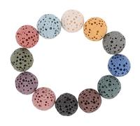 Abaodam 39Pcs Natural Lava Rock Beads 8Mm Round Essential Oil Diffuser Stones for Aromatherapy in Cars, Homes, and Jewelry Making