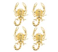Abaodam 3d Metal Scorpion Car Stickers 4pcs Set, Gold Decorative Emblems for Car Exterior, 3d Raised Metal Badge Decals for Automotive Body Decor, Suitable for Men and Women