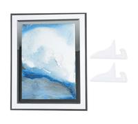 Abaodam 3d Quicksand Painting Blue Liquid Motion Sand Art Decor 7-inch Square Glass Sandscape for Home Living Room Desktop Ornament