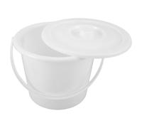 Abaodam 3l Bedside Urinal Potty Bucket with Handle and Lid, Thickened White Plastic Urine Container with Measurement Scale for Elderly, Patients, and Portable Adult Use