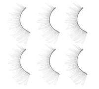 Abaodam 3pairs Festive Eyelashes White Lash Strip Eyelashes for Makeup Party Event Natural Lashes