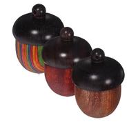 Abaodam 3pcs Acorn Jewelry Box Essential Oil Organizer Solid Wood Storage Box Prevents Oil Evaporation Keeps Fragrance Fresh Naturally Beautiful Elegant Acorn-shaped Design for Jewelry