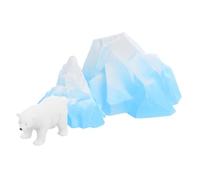 Abaodam 3pcs Aquarium Mountain Decorations with Lifelike Ice House Models and Polar Bear Figurine Water-resistant Underwater Mountain Ornaments for Fish Tank Landscape Compatible with