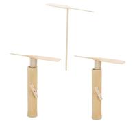 Abaodam 3pcs Bamboo Dragonfly for Outdoor Play Pull String Flying with Hand-rubbed Propeller Lightweight Portable Garden Activity