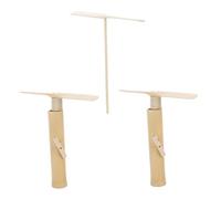 Abaodam 3pcs Bamboo Dragonfly Outdoor for Pull String and Hand-rub Flying Helicopter Playthings Smooth Surface Creative Design for Fun and Garden Activities