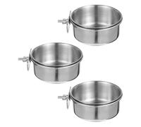 Abaodam 3pcs Bird Feeding Box Bird Feeder Food Bowl for Creative Parrot Feeding Bowls Parrot Food Dispenser Water Cup for Silver