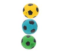 Abaodam 3Pcs Bite Resistant Latex Soccer Dog Interactive Molar Balls for Puppies Soft Durable Chew Playthings for Dental Cleaning and Boredom Relief Portable Yellow Blue Green