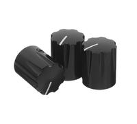 Abaodam 3pcs Black Aluminum Alloy Potentiometer Knobs 12.5x15.5mm Metal Volume and Tone Control Replacement for Electric Guitar Bass Amplifiers and Effect Pedals 6mm Shaft