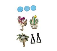 Abaodam 3pcs Car Air Vent Clip Flamingo Cactus Palm Tree Aromatherapy Car Freshener for Women Unique Interior Decor Easy to Use Air Purifier Clips