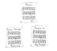 Abaodam 3pcs Cartoon Music Score Brooch Pin Set, Enamel Mini Breastpin Accessories for Women, Chic Decorative Pins for Denim Jackets and Casual Wear