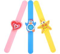 Abaodam 3pcs Cartoon Silicone Band Watches with Patterns Bright Color Wristwatch Gift for Students Practical and Fun Timepiece for Boys