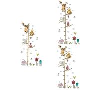 Abaodam 3pcs Cartoon Zoo Animals Height Chart Growth Decals Wall Decor for Boys and Girls Bedroom Boy Girl Height Ruler