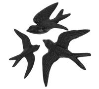 Abaodam 3Pcs Cast Iron Bird Wall Decor Metal Ornaments Retro Style Hanging Decorations for Living Room and Outdoor