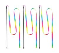 Abaodam 3pcs Cat Teaser Interactive Playing Stick with Plastic and Ribbon Material for Home Use, Designed to Ease Mood and Release Pressure for Cats