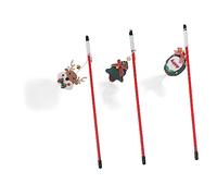 Abaodam 3Pcs Christmas Cat Teaser Interactive Wands for Indoor Cats Stimulates Exercise and Play Festive Apple Tree Reindeer Design Pet Supplies