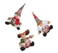 Abaodam 3pcs Christmas Dolls Adorable Holiday Ornaments Snowman Reindeer Santa Claus Decorations for Indoor Use for Home Office Xmas Parties