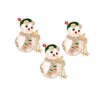 Abaodam 3pcs Christmas Snowman Brooch Pin Enamel Winter Coat Accessories Snowflake Brooch for Holiday Party Cute Snowman Jewelry for Women Girls
