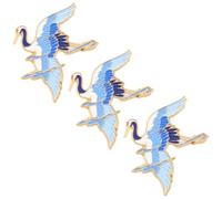 Abaodam 3pcs Crane Brooch Pin Set, Metal Enamel Collar Pins for Clothes, Hats, Backpacks - Creative Cartoon Style Accessories for Men and Women