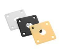 Abaodam 3pcs Curved Square Plastic Jack Plate for Electric Guitar Easy to Install Fit Protects Jack from Debris White Black Yellow