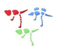 Abaodam 3pcs Dinosaur Skeleton Sand Molds Beach Set, Multi-color Red Green Blue Plastic Dinosaur Sand for Outdoor Sandbox and Beach Play