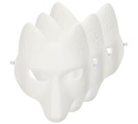 Abaodam 3pcs DIY Fox Masks Blank Masquerade Masks for Adults Halloween Costume Party Accessories Cosplay Craft Supplies