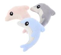 Abaodam 3Pcs Dolphin Shaped Cat Soft Plush Interactive Kitten Play Indoor Cats Chewing Exercise Kicker Pet Friendly Materials Cute Design to Reduce Loneliness