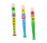 Abaodam 3Pcs Educational Flute Cartoon Design Fun Musical for Boys and Early Learning Instrument Durable Material Random Patterns