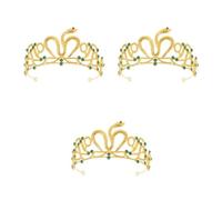 Abaodam 3pcs Egyptian Rhinestone Crown for Women Gold Crown with Green Stones for Bridal Wedding Prom Halloween Costume Party Retro Queen Headpiece