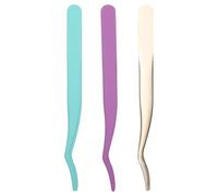 Abaodam 3pcs Eyelash Tweezers Set Stainless Steel Lash Applicator Tool for Selecting and Applying False Lashes Assorted Colours for Professional Beauty Salon Or Personal Use