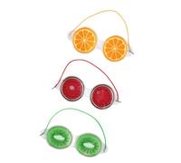 Abaodam 3pcs Fruit Gel Eye Cooling Patches with Elastic Band for Puffiness Relief Reusable Cold Eye Masks for Dark Circles Portable Ice Pads for Travel and Sleep
