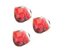 Abaodam 3pcs Funny Half Face Latex Masks with Beard Scary Bread Men Design for Halloween Masquerade Carnival and Tricky Party Cosplay Accessories