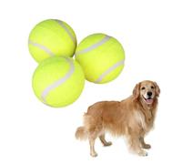 Abaodam 3pcs Giant Dog Tennis Balls Interactive Toys Fetch Training Chewing Teething Soft Rubber Sensitive Pet Exercise Fashion Design