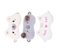 Abaodam 3pcs Gradient Plush Sleeping Eye Masks Soft Lightproof Blindfolds with Elastic Strap for Travel Rest and Relaxation Cute Animal Design for Women and Men