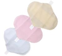 Abaodam 3pcs Graphene Reusable Washable Menstrual Pads for Women, Breathable Cloth Sanitary Pads with Lace Edges, 16.5x22cm, Blue Yellow Pink, Suitable for Daily Period Use