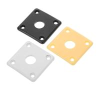 Abaodam 3pcs Guitar Jack Cover Socket Plate Plastic Square Plate for Guitar Electrosocket Curved Base White Black Yellow