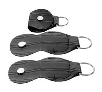 Abaodam 3pcs Guitar Pick Box Holder Case Plectrum Holders Fake Leather Keyring Bag for Guitarists Portable Accessory Case