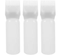 Abaodam 3pcs Hair Comb Applicator Bottles for Hair Dying and Coloring, Plastic Root Comb Applicator Bottles with Easy to Squeeze Design for Even Distribution of Colour