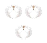 Abaodam 3pcs Halloween Lolita Sun Goddess Headpiece with Gold Plume Tiara Crown for Women Renaissance Costume Wedding Cosplay Accessories