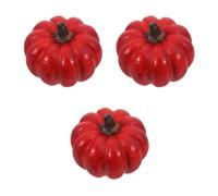 Abaodam 3pcs Hand-carved Wood Pumpkin Figurines Rustic Chinese Style Ornaments for Fall Table Decorations Harvest Wedding Centerpiece Craft Home Decor
