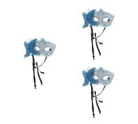 Abaodam 3pcs Handheld Dragon Venetian with Stick Butterfly Decorative Mask for Mardi Gras Christmas Prom Ball Dancing Party Costume Accessories