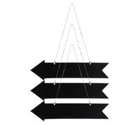 Abaodam 3pcs Hanging Chalkboard Signs Message Board Small Wooden Arrow Shape Black Wood Smooth Writing Surface Wipe Clean Rustic Decorative Style for Indoor Outdoor Use
