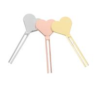 Abaodam 3pcs Heart Shaped Metal Toothpaste Tube Squeezer Set Stainless Steel Manual Toothpaste Roller Dispenser for Bathroom Daily Use Compact Auxiliary Tool