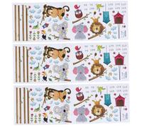 Abaodam 3pcs Height Growth Chart Wall Decal Animal Themed Removable Height Sticker for Nursery Fun Measurement Art for Boys and Girls Room Decor Easy to Apply