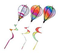 Abaodam 3pcs Hot Air Balloon Wind Spinner Hanging Outdoor Garden Decoration Striped Balloon Wind Spinners