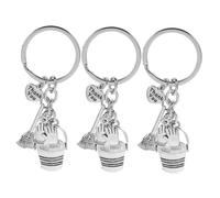 Abaodam 3pcs Housekeeping Keychain Set with Engraved Text Featuring Water Bucket, Broom and Work Gloves Charms in Silver Alloy Sturdy Key Holder Gifts for Housekeeping Staff Appreciation