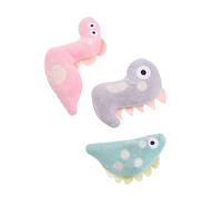 Abaodam 3Pcs Interactive Cat Plush with Catnip Funny Pet Teaser Props for Kittens Pink Snake Gray Dinosaur Engaging and Stimulating Playtime for Indoor Cats
