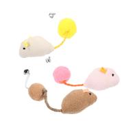 Abaodam 3pcs Interactive Cat Toys Set Plush Rat Mice Bell String Indoor Cat Play Toy