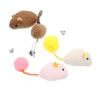 Abaodam 3pcs Interactive Plush Cat Mice Bell Realistic Stuffed Rat Toys for Indoor Cats Engaging Play for Chasing and Hunting Soft Materials White Brown