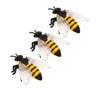 Abaodam 3pcs Lifelike Honey Bee Figurines Plastic Bugs Classroom Reward Educational Science Project Decorative Animal Models for Birthday Party Crafts